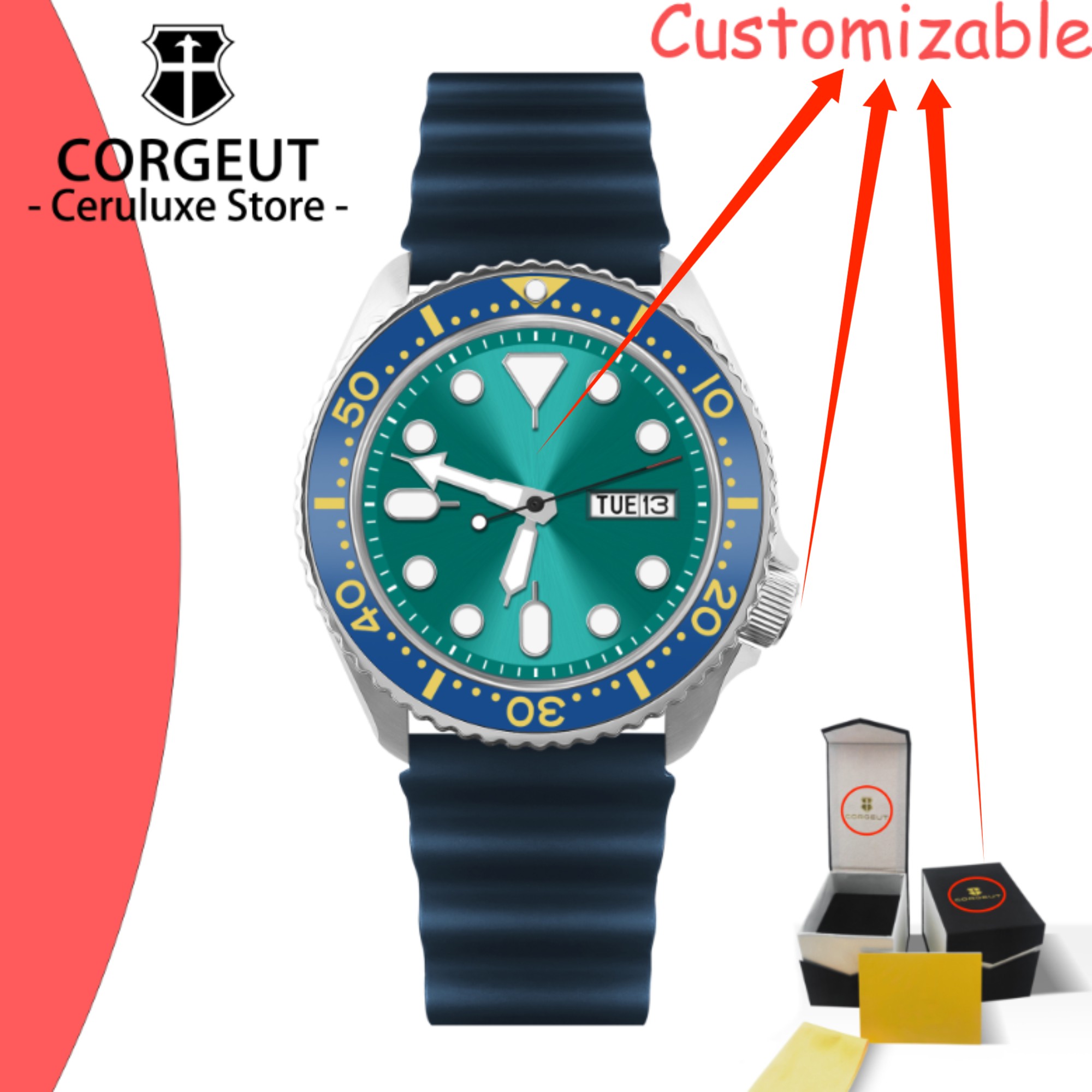 Luxury Watch Display - Orologio Subacqueo Vintage con Logo Personalizzato,