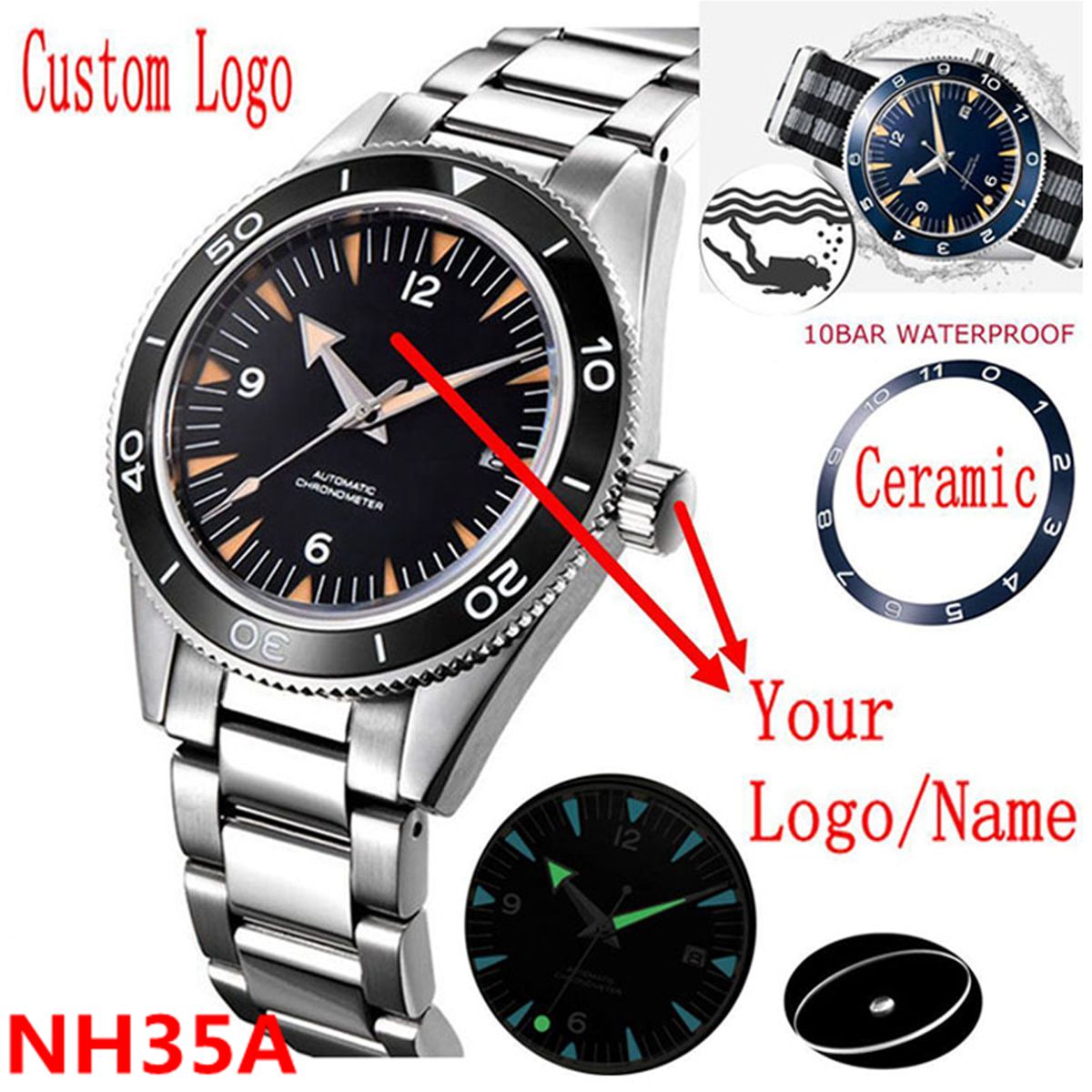Logo personalizzato NH35 Movim - Luxury Watch Display recensione e prezzo