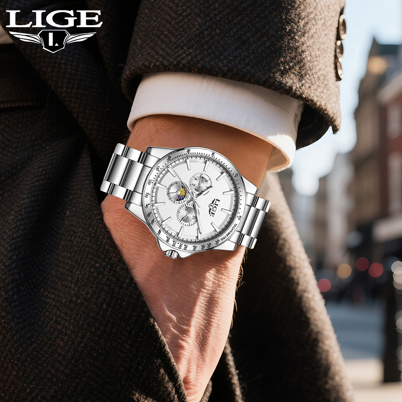 LIGE Orologio da uomo al quarz - Luxury Watch Display recensione e prezzo
